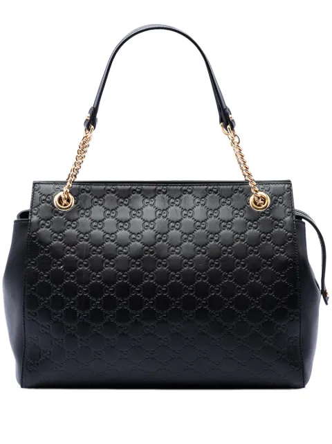 Gucci Pre-Owned 2016-2026 Medium Guccissima Soft Signature tote bag Black IB66NU3IJ96IEF0G