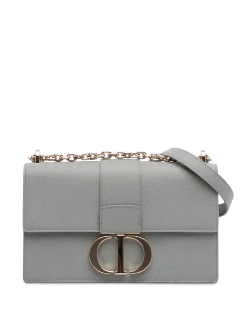 Christian Dior Pre-Owned 2020 Grained Calfskin 30 Montaigne Chain Flap crossbody bag Grey GEISD2DHS3AGF74A