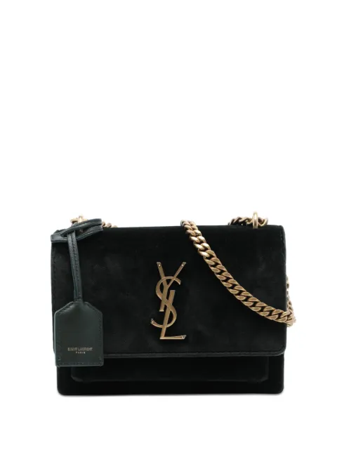 Saint Laurent Pre-Owned 2018 Small Velvet Monogram Sunset crossbody bag Green E6CC4KATL55KI1KM