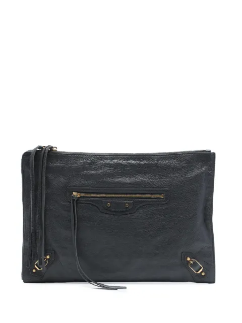 Balenciaga Pre-Owned 2016 Lambskin Motocross Classic Zip Around Flat clutch bag Grey LB6YUKQEVZEE2DQO
