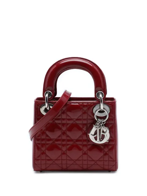 Christian Dior Pre-Owned 2014 Mini Patent Cannage Lady Dior satchel Red I3OLM87K6R97NMEK