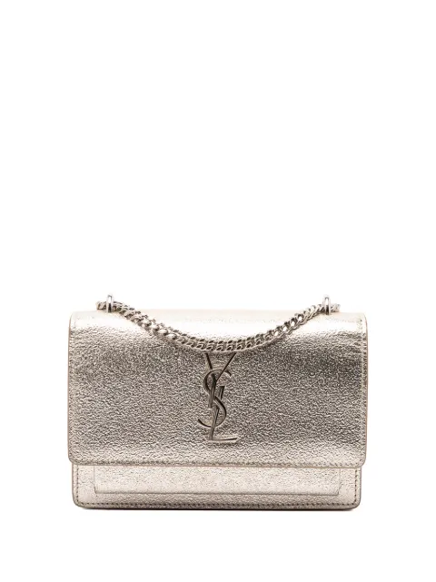 Saint Laurent Pre-Owned 2017 Mini Metallic Calfskin Monogram Sunset Wallet on Chain crossbody bag Gold NL3XL3O10MVDMCYK