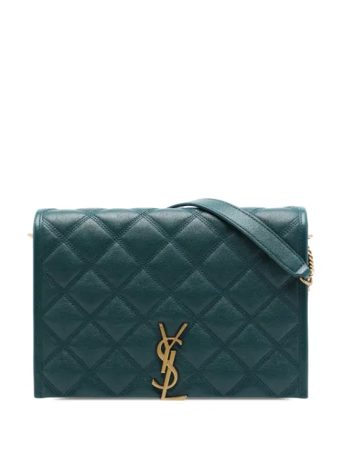 Saint Laurent Pre-Owned 2021 Mini Quilted Lambskin Becky Chain shoulder bag Green H72PIGCJTDXXRY5J