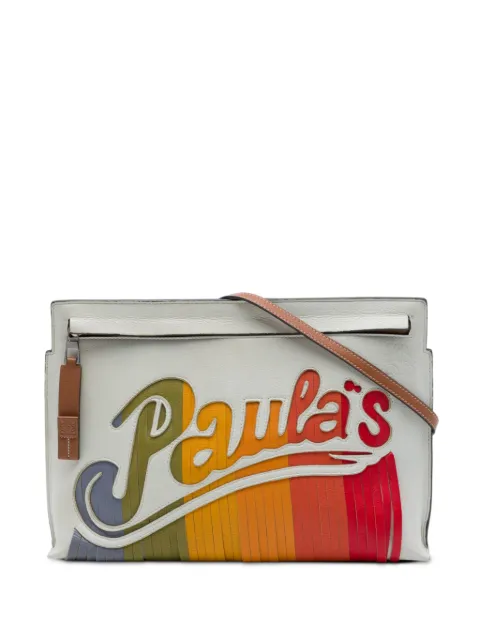 Loewe Pre-Owned 2019 Paulas Ibiza Leather Fringe T Pouch crossbody bag White 9B68WACYM8JV1PJZ