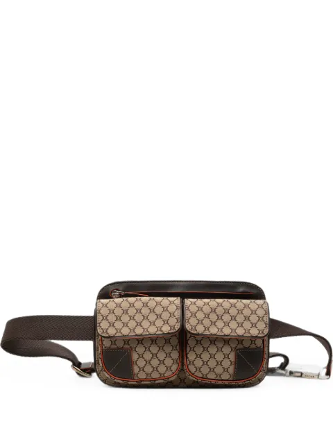 Celine Pre-Owned 1990-2005 Macadam Canvas Double Pocket belt bag Neutrals RCMH782NL2G56705