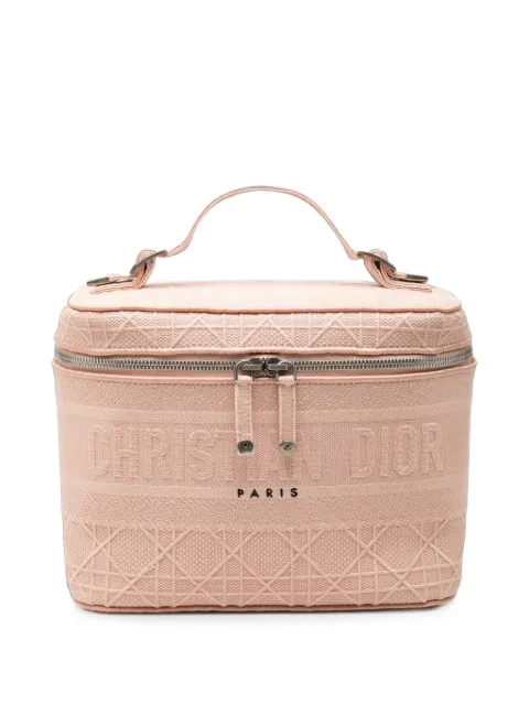 Christian Dior Pre-Owned 2020 Diortravel Canvas Cannage D Lite Case vanity bag Pink M8O6B7FKGLZZWFHE