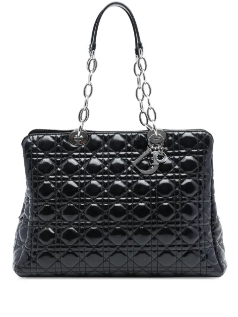 Christian Dior Pre-Owned 2013 Large Patent Cannage Soft Zipped Lady Dior Shopping tote bag Black 4M7P2XGSEPEHWLHR