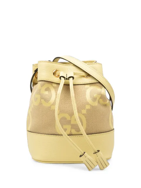 Gucci Pre-Owned 2016-2026 Mini Jumbo GG Canvas and Calfskin Ophidia bucket bag Yellow 67R6LV4BGROL65NS