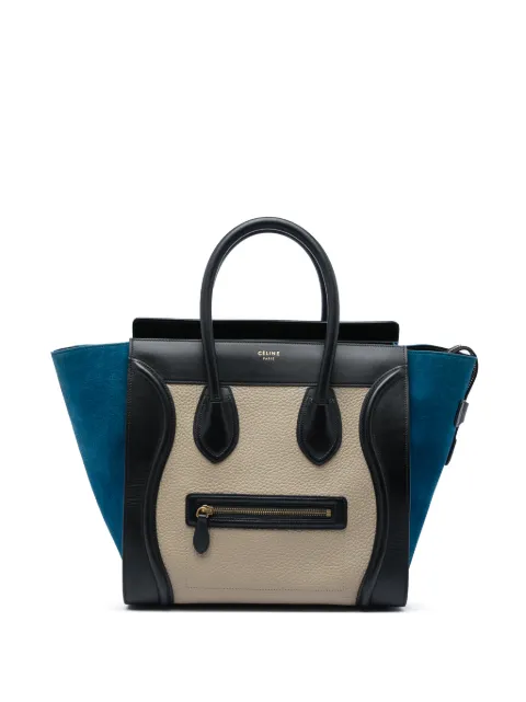 Celine Pre-Owned 2016 Mini Tricolor Calfskin and Nubuck Luggage tote bag Neutrals 395FLF32JP5S81WE