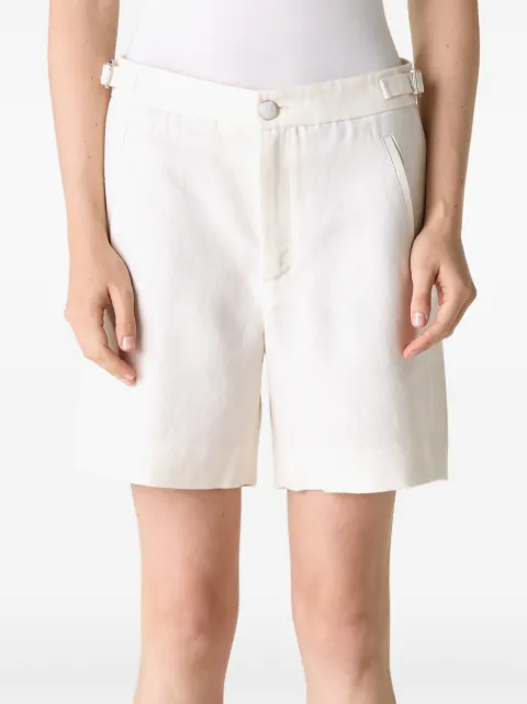 GOD'S TRUE CASHMERE buckle-fastening linen shorts White SP26U3150HWLIVRW
