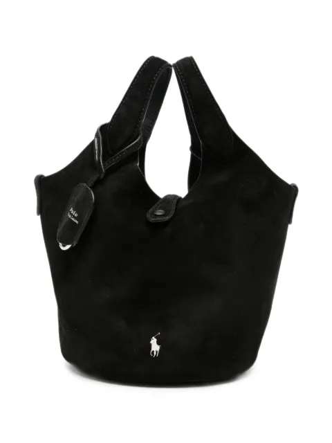 Polo Ralph Lauren suede logo-embroidered tote bag Black 428P23820002