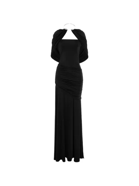 V:PM ATELIER Rogue draped ruched maxi dress Black RGEVPM