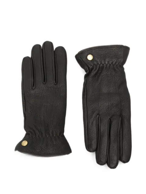 Barbour fleece-trimmed leather gloves Brown LGL0160