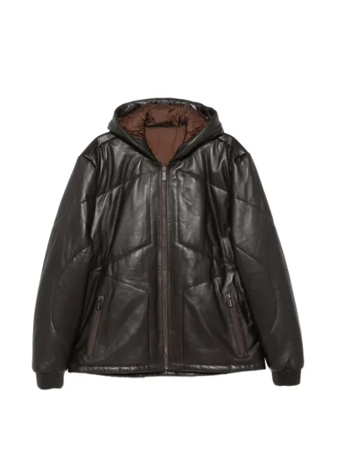 SERGIO MORETTI FIRENZE quilted hooded jacket Brown 662926212