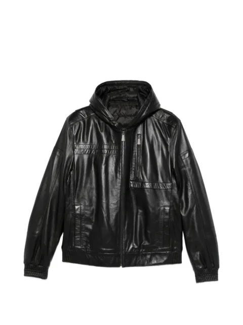 SERGIO MORETTI FIRENZE hooded leather jacket Black 662926217