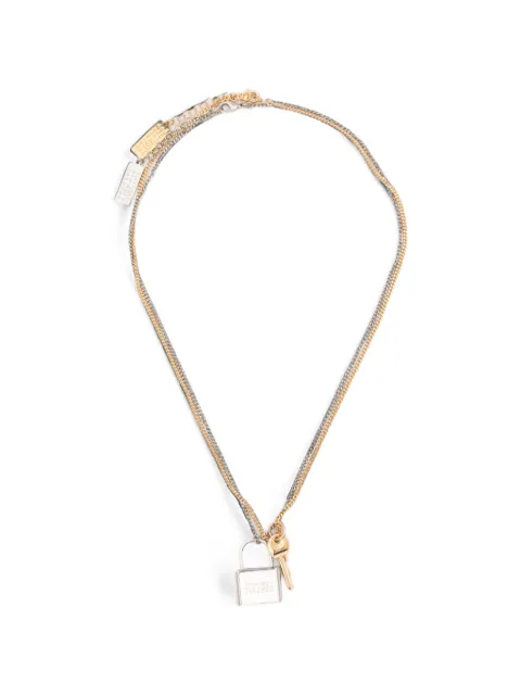 MM6 Maison Margiela layered lock and key pendant necklace Gold SM7UU0137P9390