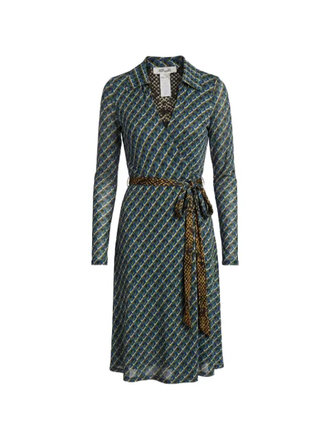 DVF Diane von Furstenberg Phoenix reversible wrap midi dress Blue D805ASPPTO
