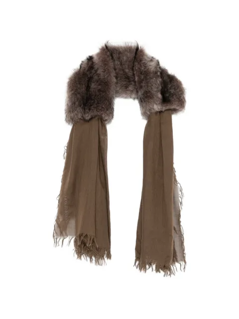 Giorgio Armani frayed-edge scarf Brown GM004134AF28894U6199