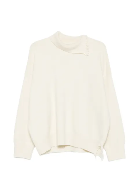 Róhe long-sleeve fringed sweater Neutrals 42123335