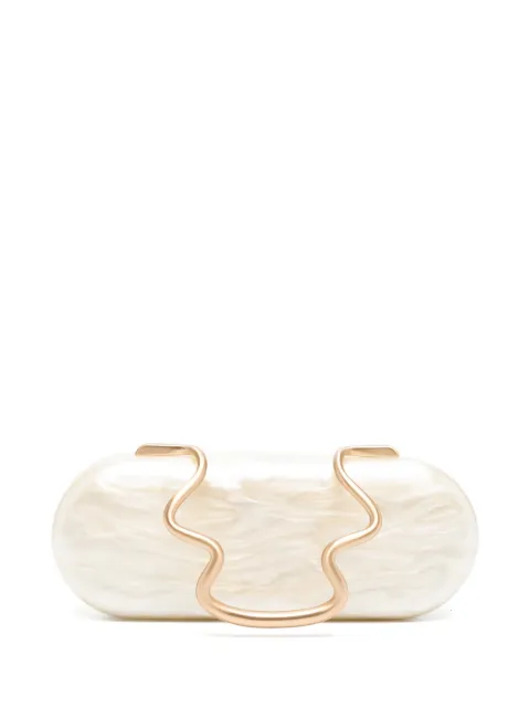 Cult Gaia Ilaria marbled-effect sculptural clutch bag Neutrals HDBCL1183AC389