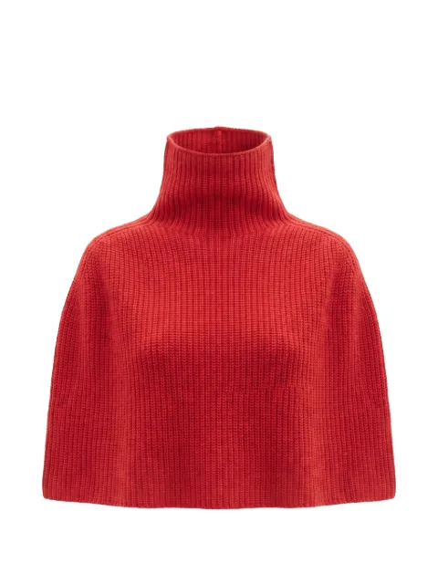 SA SU PHI ribbed-knit cashmere poncho Red W26635WS