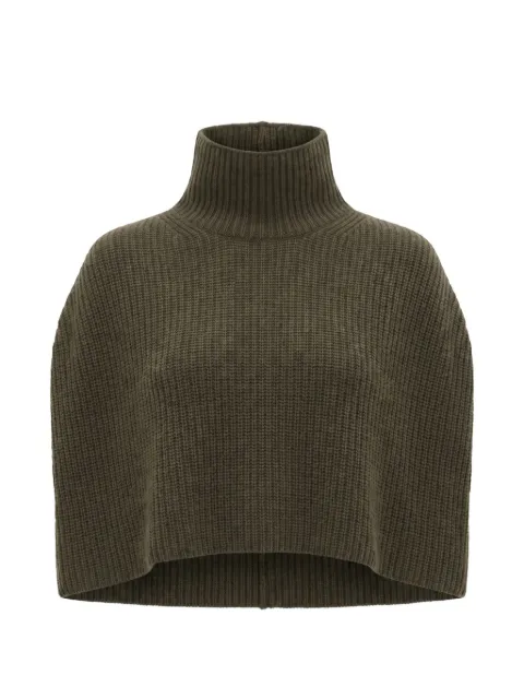 SA SU PHI ribbed-knit cashmere poncho Green W26635WS