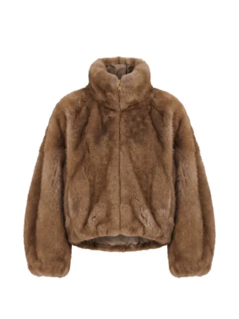 DARKPARK Celine faux-fur funnel-neck jacket Brown WJA16FLT08