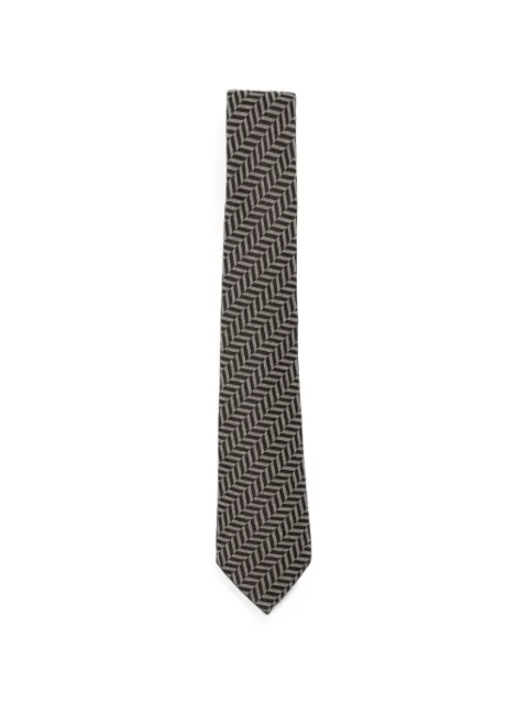 Giorgio Armani chevron-pattern silk tie Grey GM000800TE22446F6058