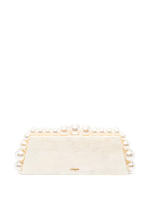 Cult Gaia Eos Lungo faux-pearl marbled clutch bag Neutrals HDBCL38109AC1889