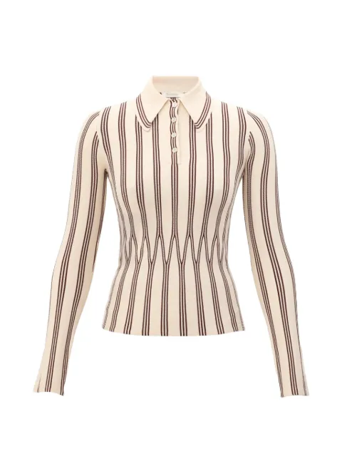 ZIMMERMANN Valiant striped polo shirt Neutrals 9690TF261