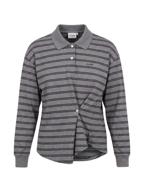 Closed striped long-sleeve polo shirt Grey C9518244HST