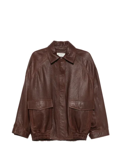 Róhe zip-up leather jacket Brown 42111254
