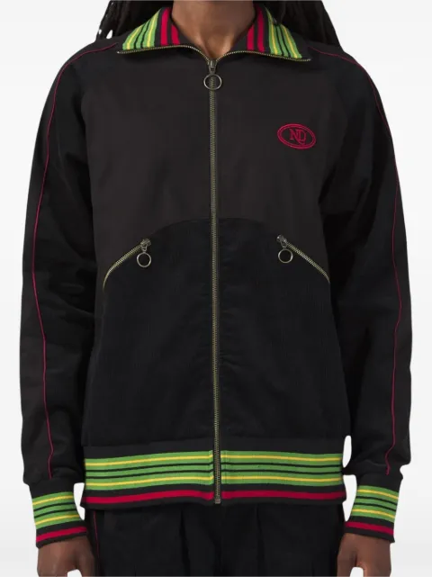Nicholas Daley Warm Up striped-trim zip-up jacket Black NDAW26WUJCDYBLK