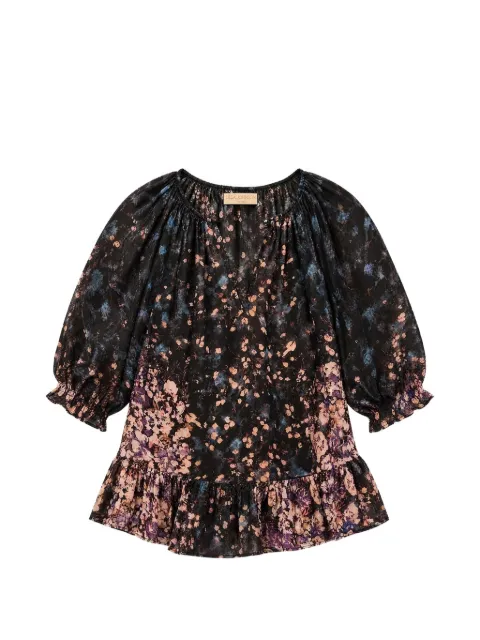 Ulla Johnson Elise floral-jacquard ruffled blouse Black FA260218