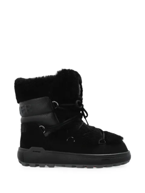 BOGNER Chamonix shearling-trim leather snow boots Black CHAMONIXS10C0