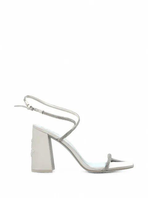 Kate Spade Say I Do crystal-embellished block-heel sandals Silver KP620