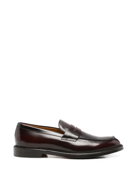 Doucal's polished-finish penny loafers Brown DU2528SIEWUF007
