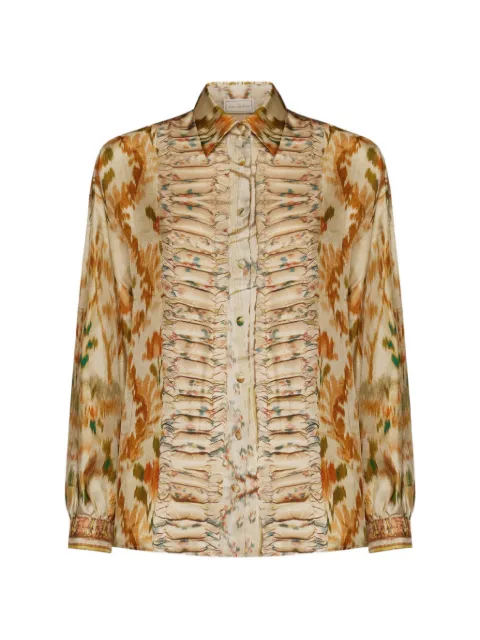 Pierre-Louis Mascia Aloe ruched silk shirt Neutrals ALOESCML12049SE519475101