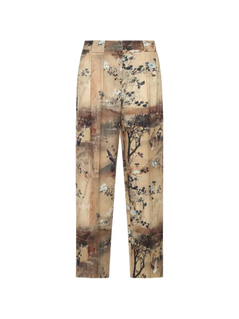 Pierre-Louis Mascia Beatex floral-print trousers Neutrals BEATEXSPT12953WO149909101