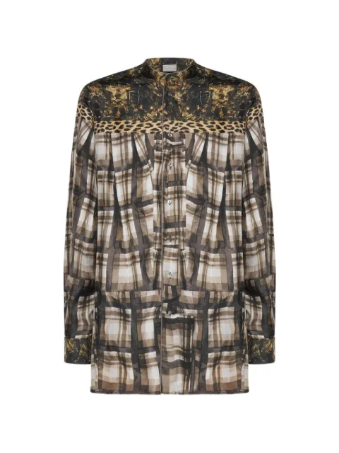 Pierre-Louis Mascia Aloe leopard-print plaid-pattern shirt Neutrals ALOESCML12950SE519347101