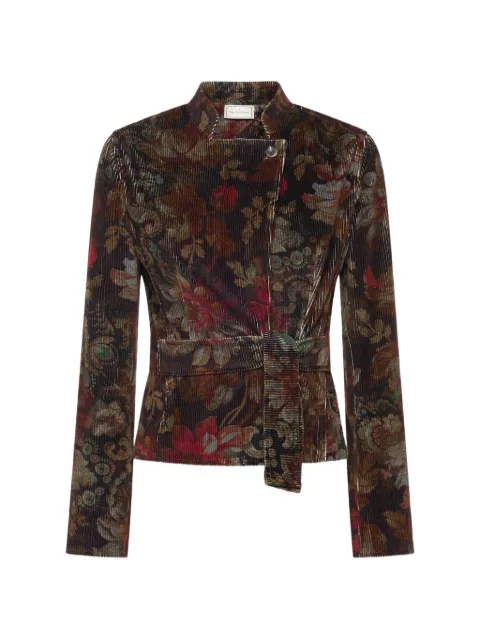 Pierre-Louis Mascia Gridox floral-print belted jacket Brown GRIDOXGC12948CO150130101