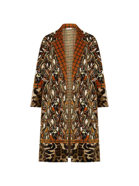 Pierre-Louis Mascia Revdox patterned animal-print coat Brown REVDOXSPO12438CO519581101