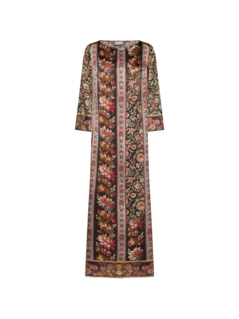Pierre-Louis Mascia Mutka floral-print maxi dress Brown MUTKASAB12602SE519455101