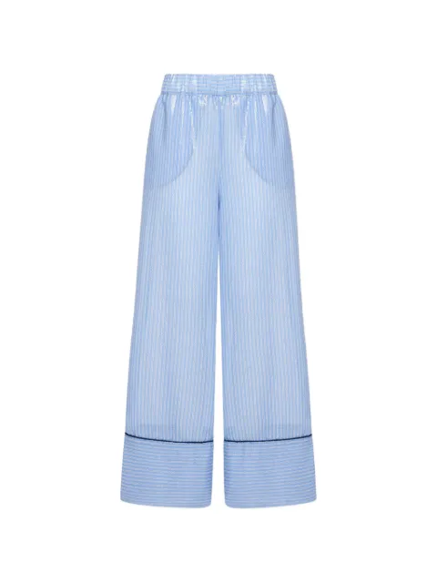 Pierre-Louis Mascia Kurhi sequin-embellished striped trousers Blue KURHIPT12957PL149704101