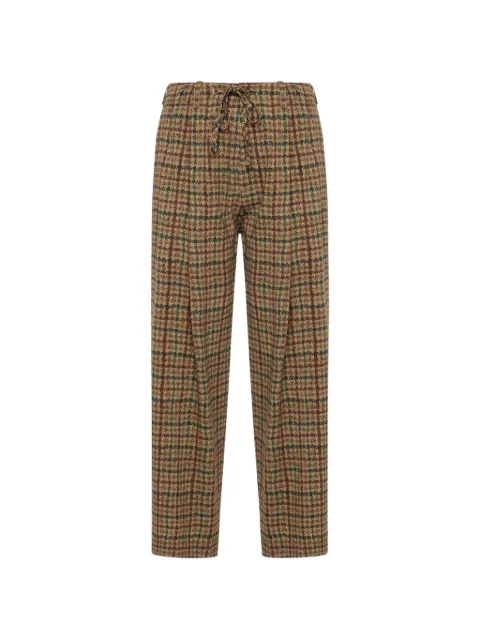 Pierre-Louis Mascia Dylan houndstooth-pattern wide-leg trousers Brown DYLANSPT12954WO149899101