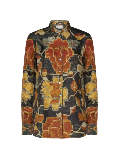 Pierre-Louis Mascia ALOE floral-print silk shirt Black ALOESCML11721SE519343101