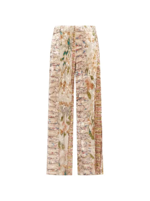 Pierre-Louis Mascia abstract-print palazzo pants Neutrals RANADAPT12967PL150191101