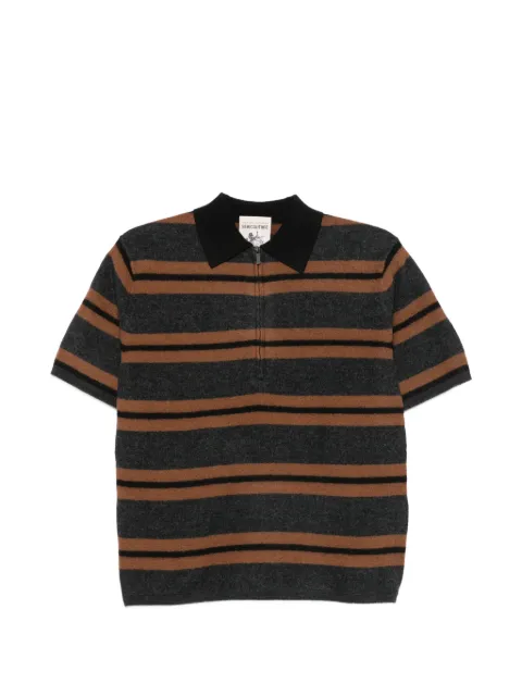 Semicouture striped zip-up polo shirt Grey Y6WB20