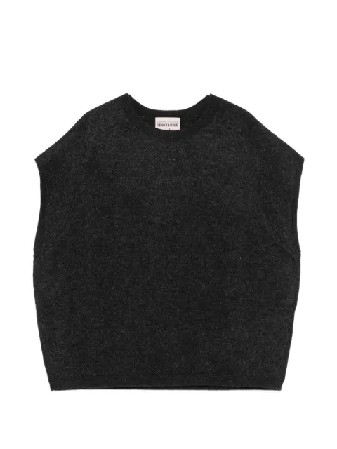Semicouture knitted sleeveless sweater Grey Y6WB02