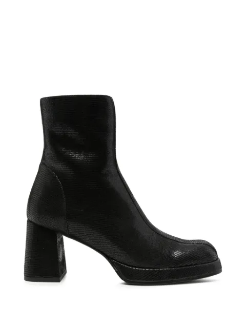 Chie Mihara Kanna49 lizard-effect platform ankle boots Black KANNA49